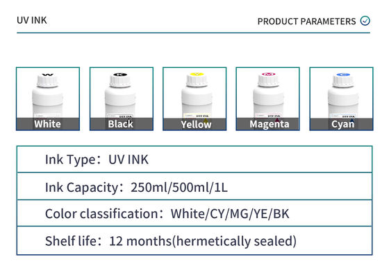 CMYKW + Vanish 500ml LED цифровой ультрафиолетовый отвердитель печатного чернила для печати с четким разрешением